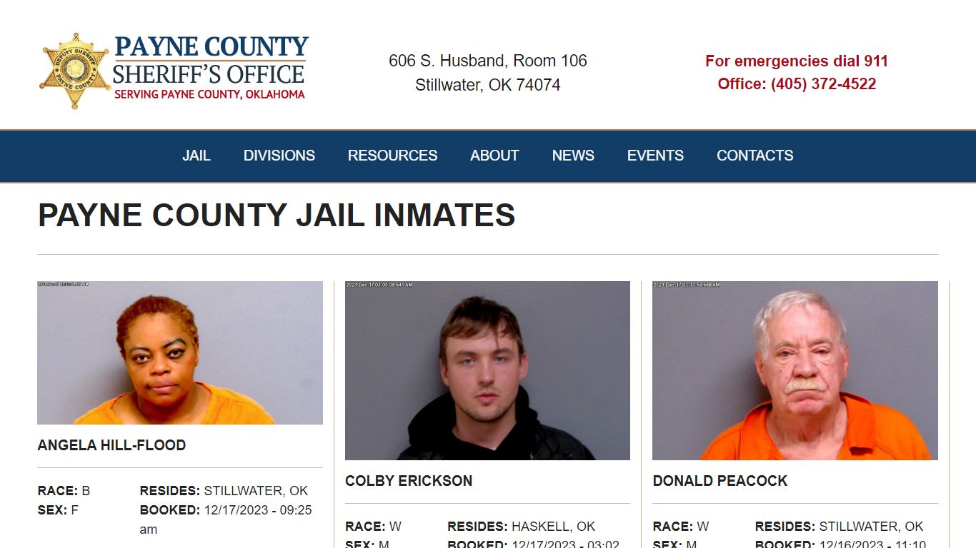 Inmate Search - Payne County Jail