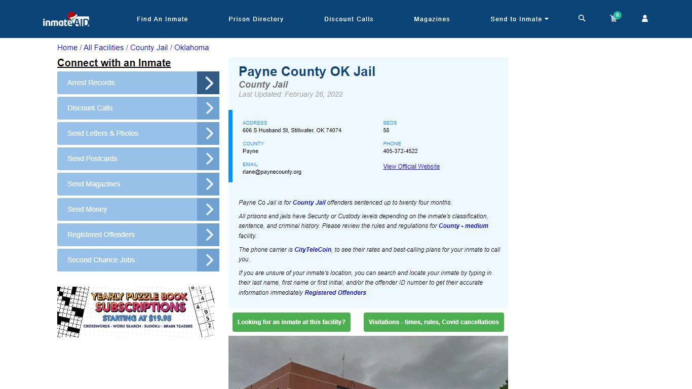 Payne County OK Jail - Inmate Locator - Stillwater, OK
